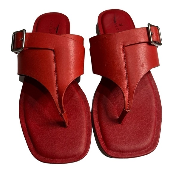 CASLON Circa Red Leather Sandals Size 7 - Picture 2 of 7
